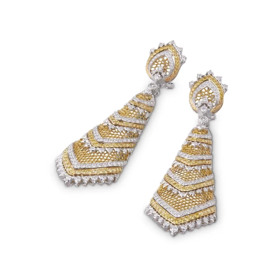 Buccellati Mosaico 18K Gold Diamond Earrings | Luxury Italian Jewelry