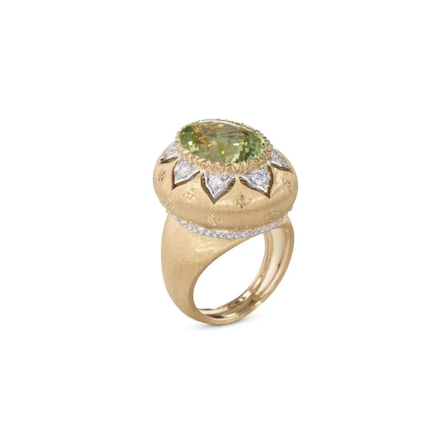 Buccellati Macri Color Gemstone Ring in 18K Gold with Diamond Accents