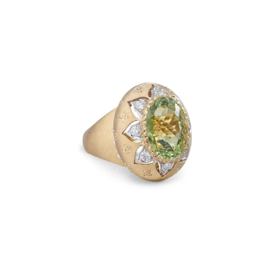 Buccellati Macri Color Gemstone Ring in 18K Gold with Diamond Accents