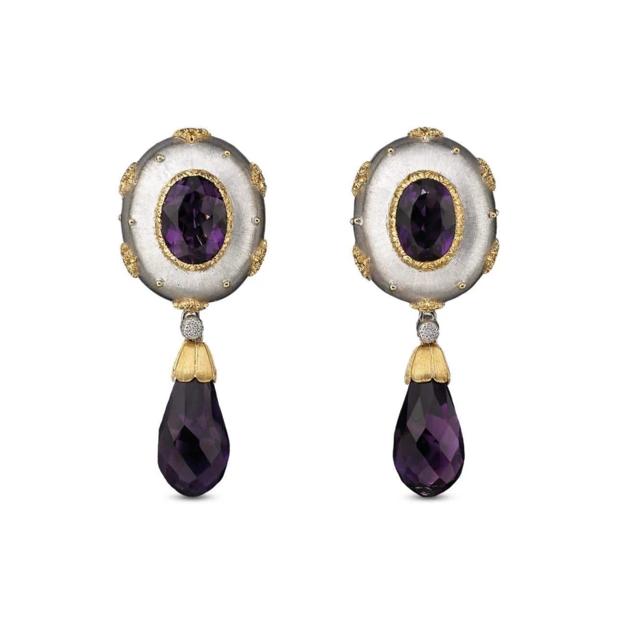 Buccellati Macri Color Gemstone Earrings in 18K Gold