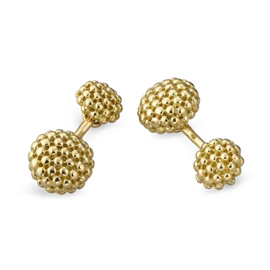 Buccellati Sterling Silver Caviar Cufflinks for Men - Luxury Italian Designer Cuff Links
