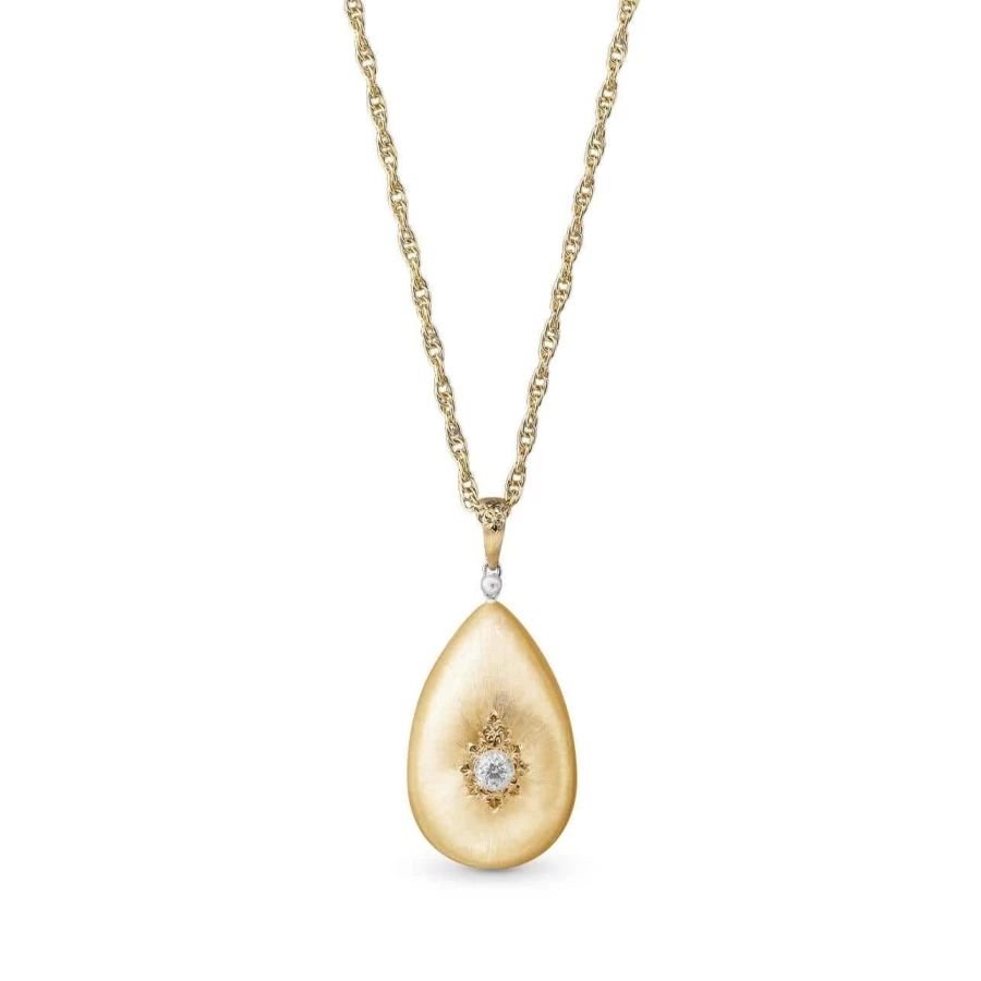 Buccellati Macri Classica Diamond Pendant Necklace 18K White Gold