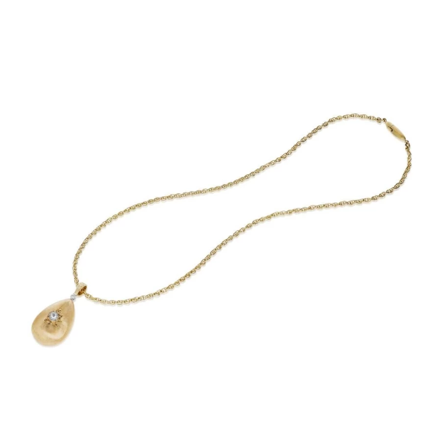 Buccellati Macri Classica Diamond Pendant Necklace 18K White Gold