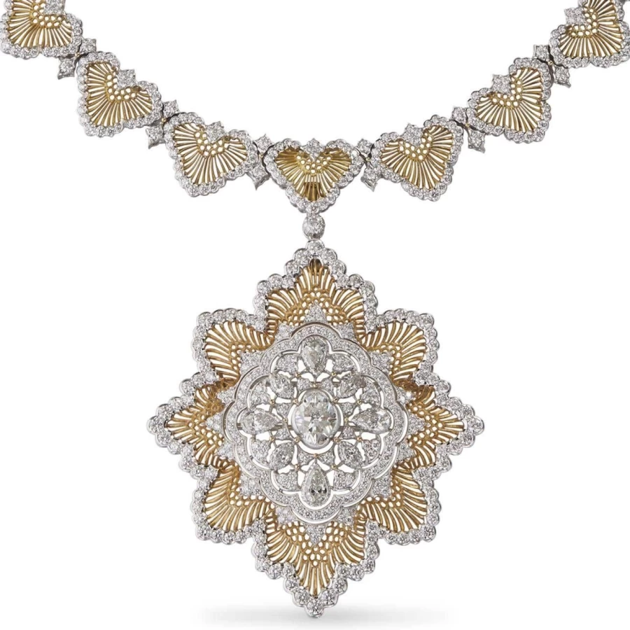 Buccellati High Jewelry Pendant - Luxury Italian Gold & Diamond Necklace