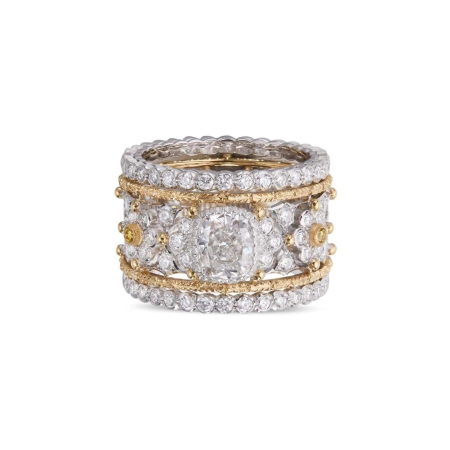 Buccellati Mosaico Diamond Ring in 18K Gold | Luxury Italian Jewelry