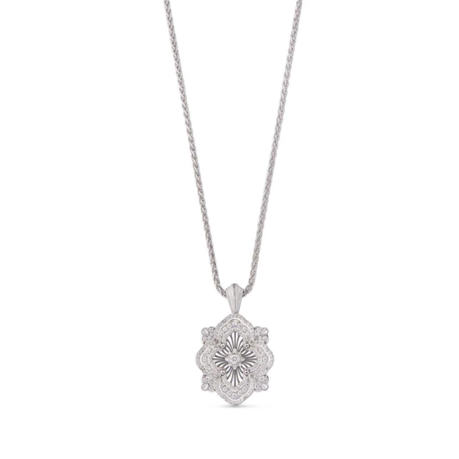 Buccellati Opera Tulle Premium Diamond Pendant Necklace 18K Gold Luxury Jewelry