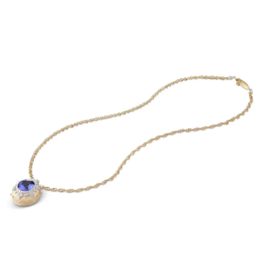 Buccellati Macri Color Gemstone Pendant Necklace - 18K Gold & Diamond Elegant Jewelry