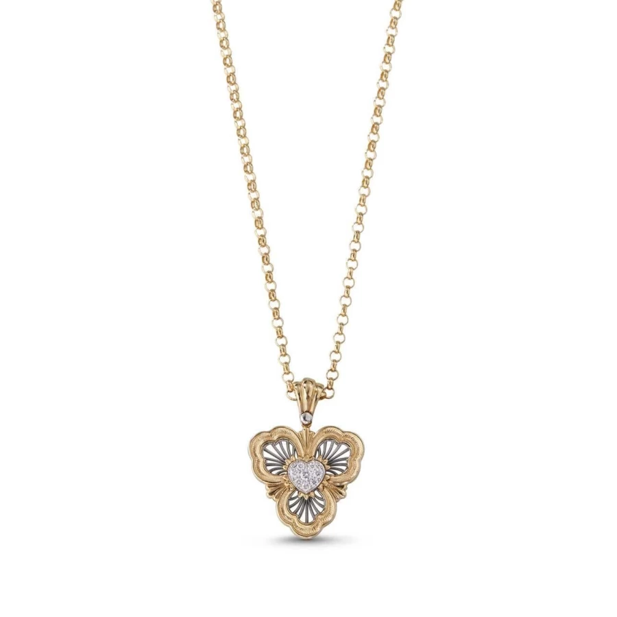 Buccellati Opera Tulle Heart Pendant Necklace - Elegant Gold Diamond Jewelry
