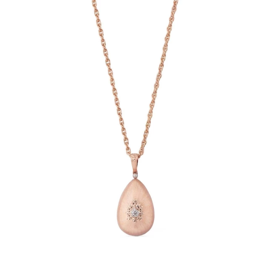 Buccellati Macri Classica Diamond Pendant Necklace 18K White Gold