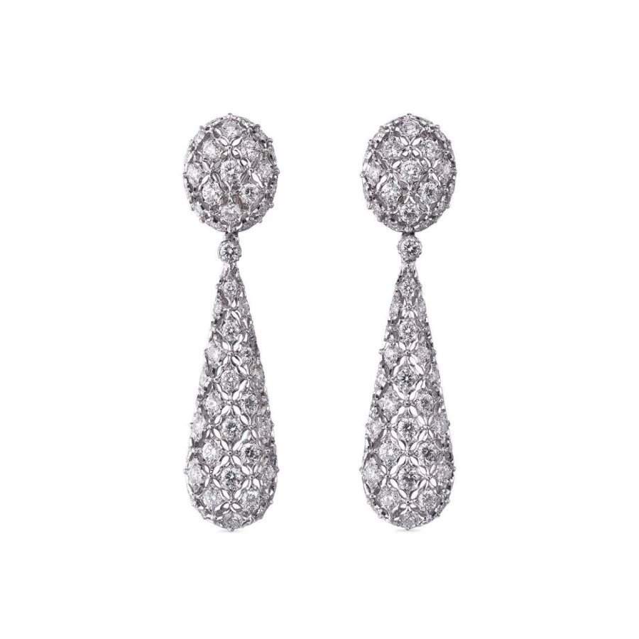 Buccellati Antiope 18K Gold Diamond Drop Earrings | Luxury Italian Jewelry