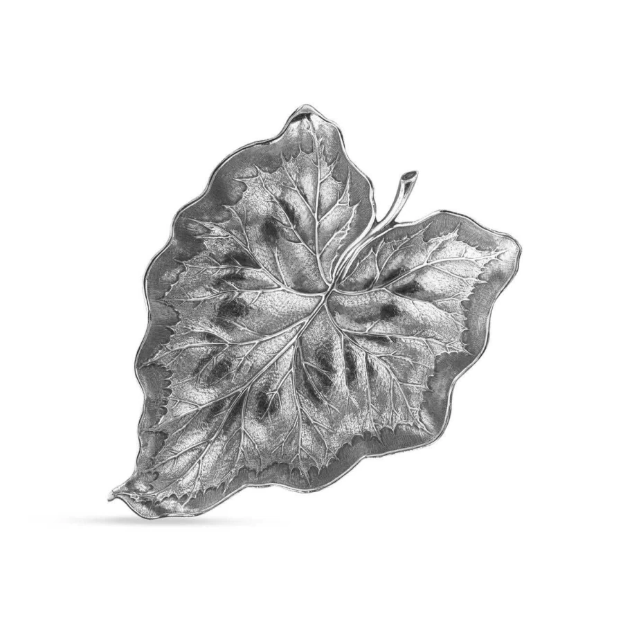 Buccellati Luxury Leaves Bowl - Handcrafted Silver Decorative Leaf Design Bowl for Elegant Home Decor