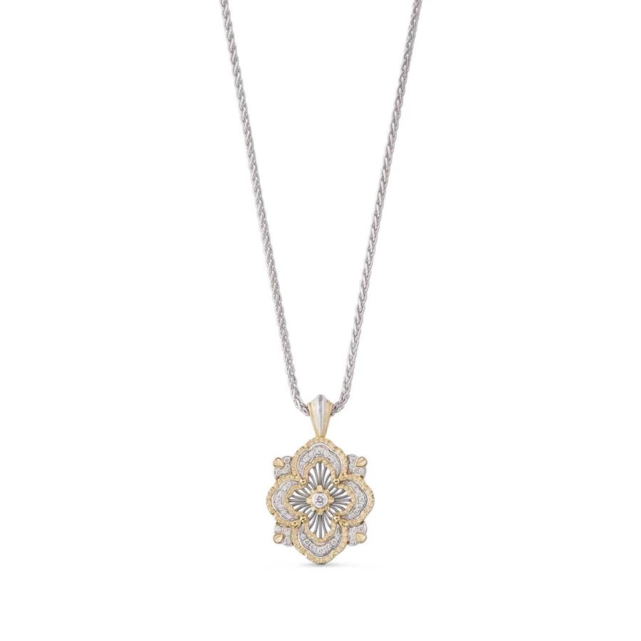 Buccellati Opera Tulle Premium Diamond Pendant Necklace 18K Gold Luxury Jewelry