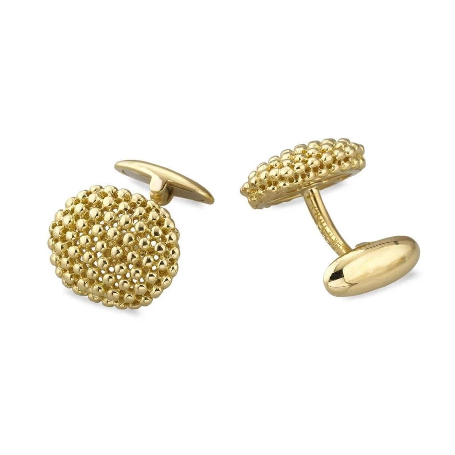 Buccellati Sterling Silver Caviar Cufflinks for Men - Luxury Italian Designer Cufflinks