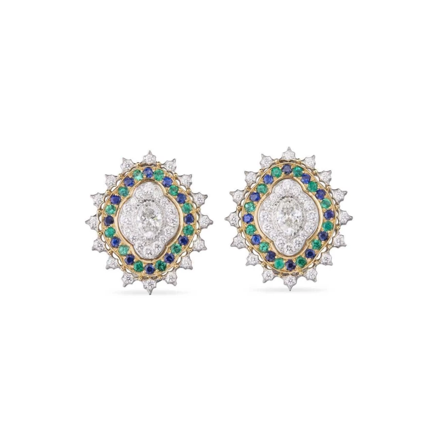Buccellati Mosaico 18K Gold Diamond Earrings | Luxury Italian Jewelry