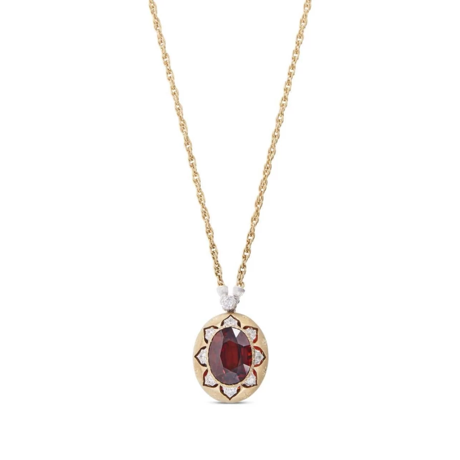 Buccellati Macri Color Pendant - 18K Gold & Precious Gemstone Elegant Necklace